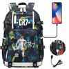Youth Student Backpack with Soccer Star Print, Casual Travel Daypack for Boys and Girls, Large Capacity, Comfortable Shoulder Straps