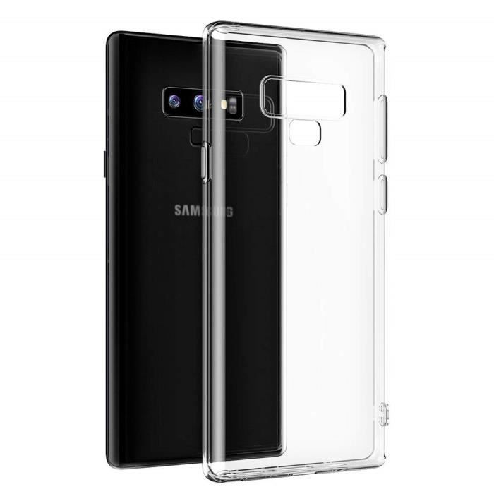 Samsung Galaxy NOTE 9 Case - Transparent Silicone + Full Curved Plastic Screen Protector [Phonillico®]