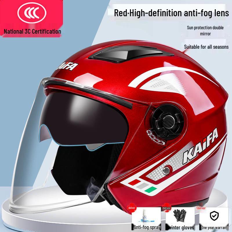 GB Certified Universal Helmet: Half Helmet for Men & Women, Anti-Fog, Four-Season Comfort, Safety Assurance