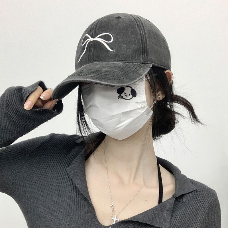 

Baseball Cap Wig One Female Long Straight Hair Fashion New Denim Peaked Cap Bald Head Casual All-Match Adjustable Internet Celebrity Washed Ash + Brown Black Long Straight Hair