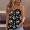 Damskie Topy Eleganckie Casualowe Bluzki Bez Rękawów Top Tube Dla Kobiet, Uroczy Seksowny T-shirt Bez Rękawów z Nadrukiem Odkrywający Ramiona