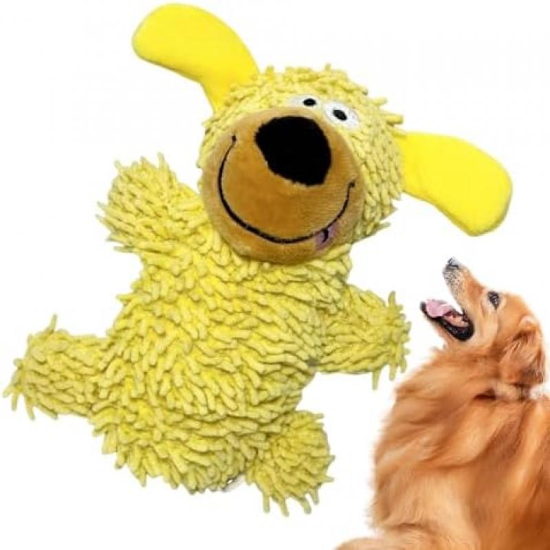 Genikeer Dog Squeaky Toy, Plush Chew Toy for Strong Chewers, Interactive Soft Figure for Puppy Medium Large Breed, Boredom Relief & Training Fun