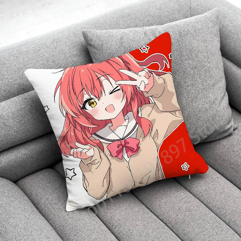 B-Bocchi the Rock Ryo Yamada Ikuyo Kita Hitori Goto Throw Pillow Case For 45x45cm 40x40cm 50x50cm Square Car Pillowcase Shell