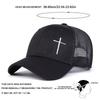 Men Cross Embroidered Baseball Cap Mesh Hat Outdoor Adjustable Sunscreen Leisure Hat Spring Autumn Travel Tourism Beach Vacation