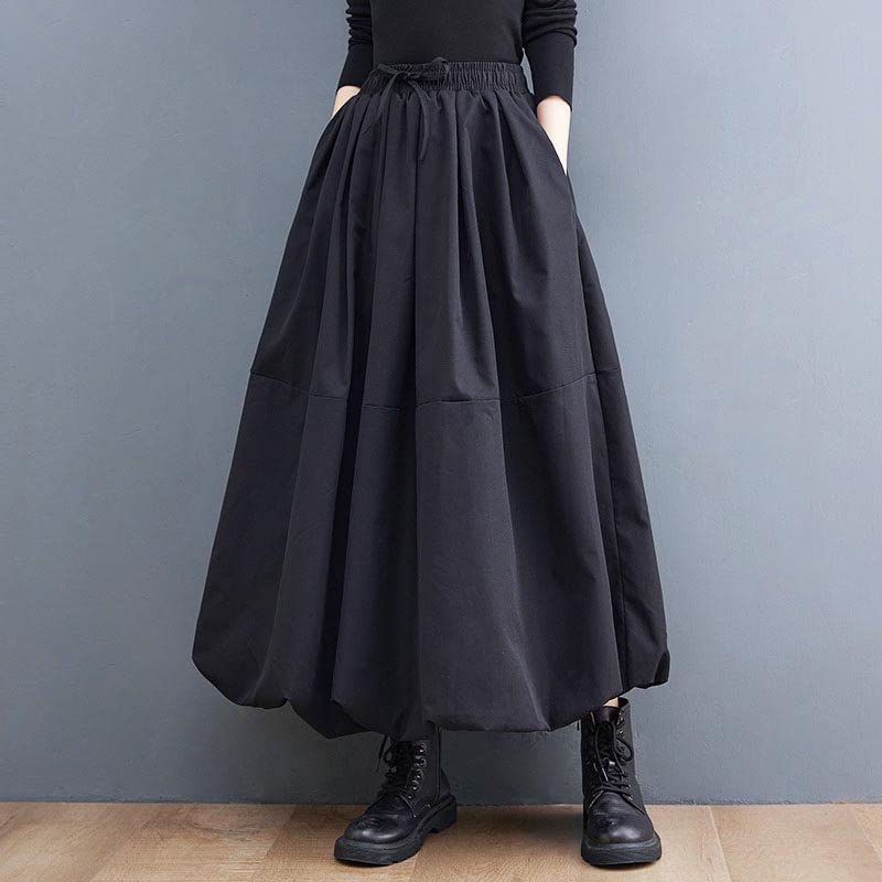 DONLAONE Fustă Midi de Iarnă Flocoasă, Rotundă, Largă, cu Plus Maxi, Solidă, pentru Femei, Model, Drăguță, Croială, Buzunare, Subțietoare, Lungime, Mărimi, Culoare,