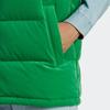 Adidas Originals FW22 Velvet Vest Solid Logo Print Zipper Down Vest Women Vests Green IB2029