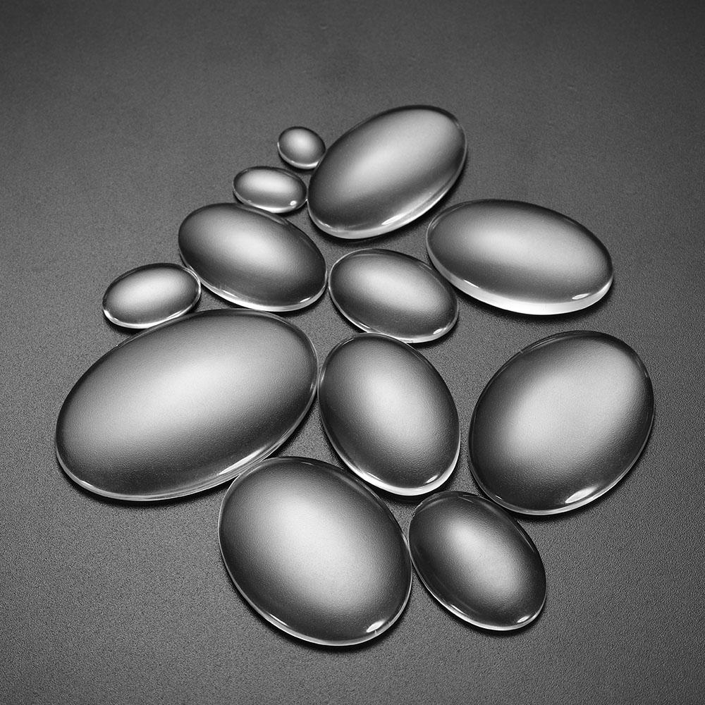 1 Pack Length 10-50mm Transparent Clear Flat Oval Glass Cabochon Diy Charm Pendant Jewelry Accessories For Fashion DIY Jewelry