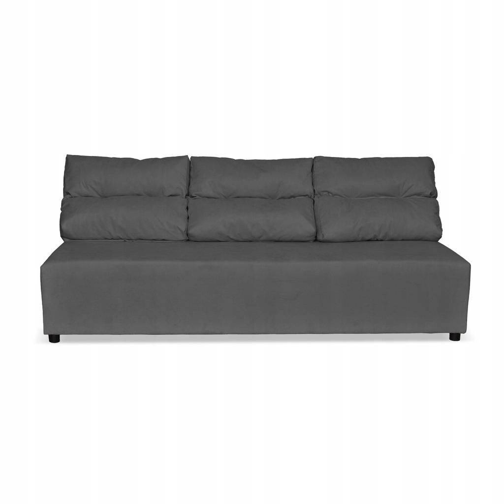 Kanapa sofa KIMO funkcja spania pojemnik Family Meble Hunter c. szary welur
