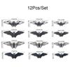 12Pcs 3D Bat Wall Stickers Various Size Black Hollow Out Bat Shaped Display Sticker Halloween Festive Atmosphere Decoration Zyf