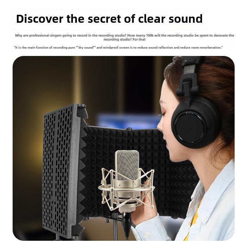 Soundproof Microphone Cover: Noise-Reducing Folding Windscreen for Studio Recording