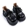 Sweet And Cool Babes Style Retro Dad Shoes Women'S Thick-Soled Heightened Lace-Up Casual College Style Small Leather Shoes