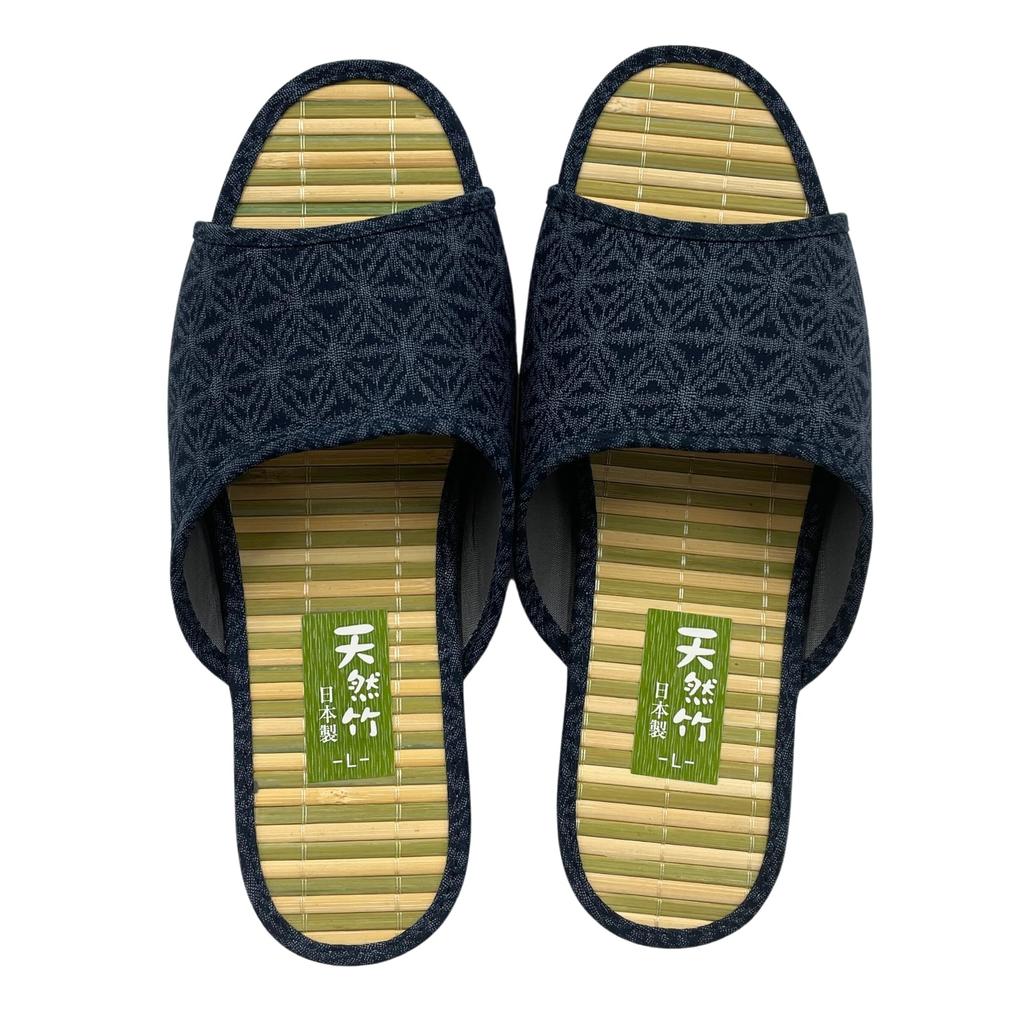 Edoten Shigi Hep Sandals, Bamboo-topped, Made In Japan, Lightweight Sponge Sole, Men's, Asanoha Pattern, Size M, 25cm-25.5cm