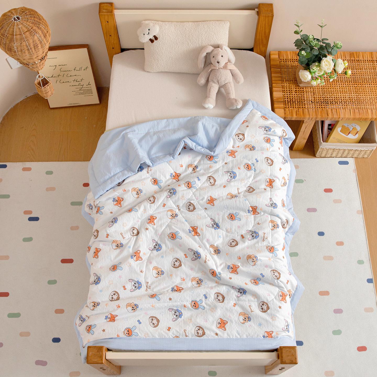 Class A Soft Cotton Summer Quilt for Children - Lightweight Air-Conditioned Silk Cotton Quilt for Kindergarten Naps 120*150cm Summer Quilt