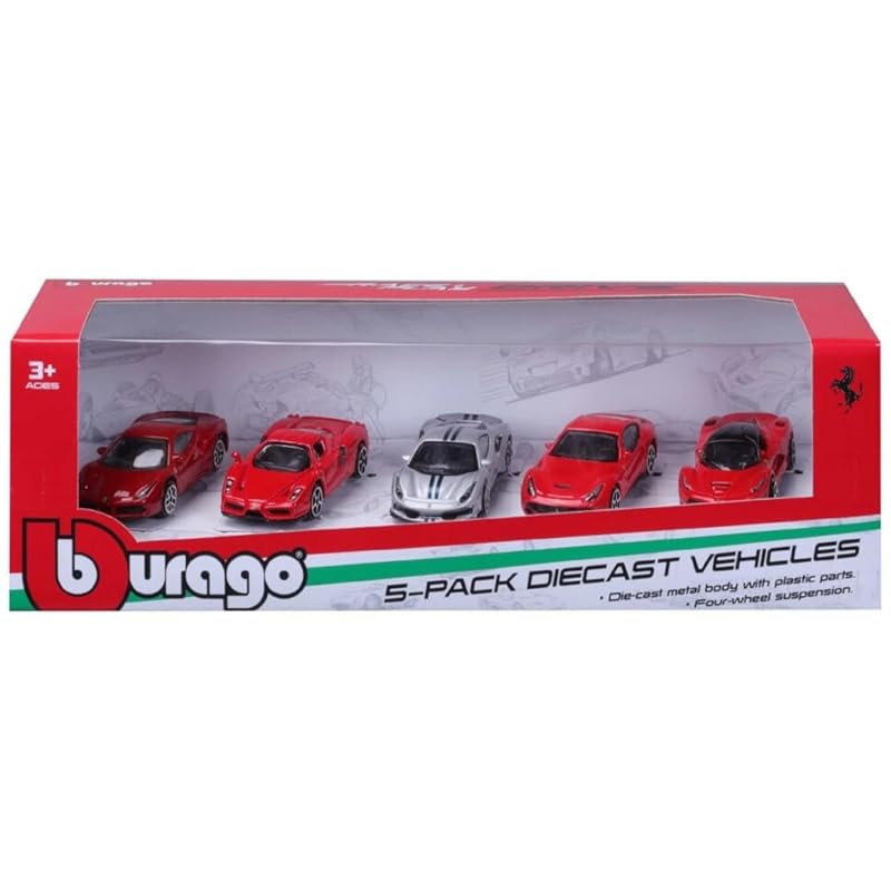 

Bburago 1/64 набор из 5 литой мини-машины Ferrari Готовый продукт 18-56125