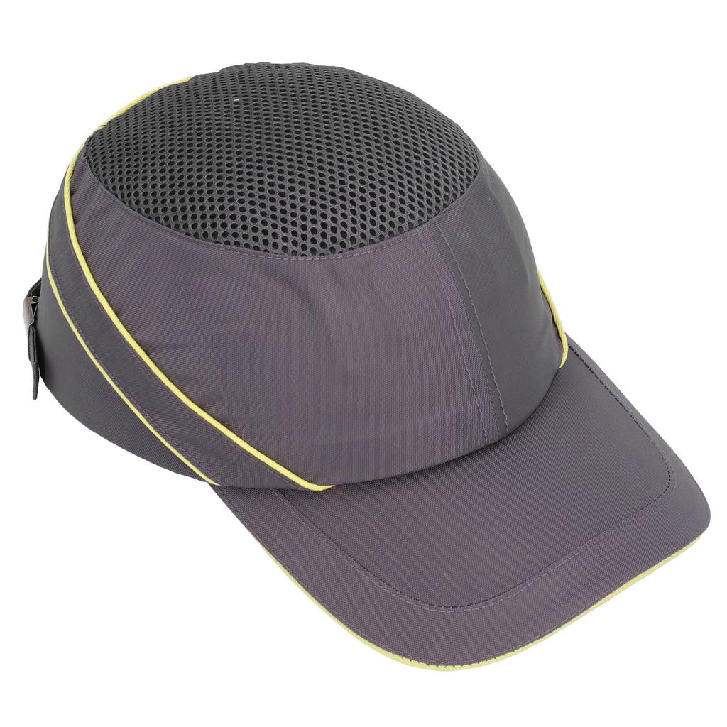 Gray PU Hard Hat Breathable Anti Collision Shock Absorption Adjustable Helmet with Reflective Stripe