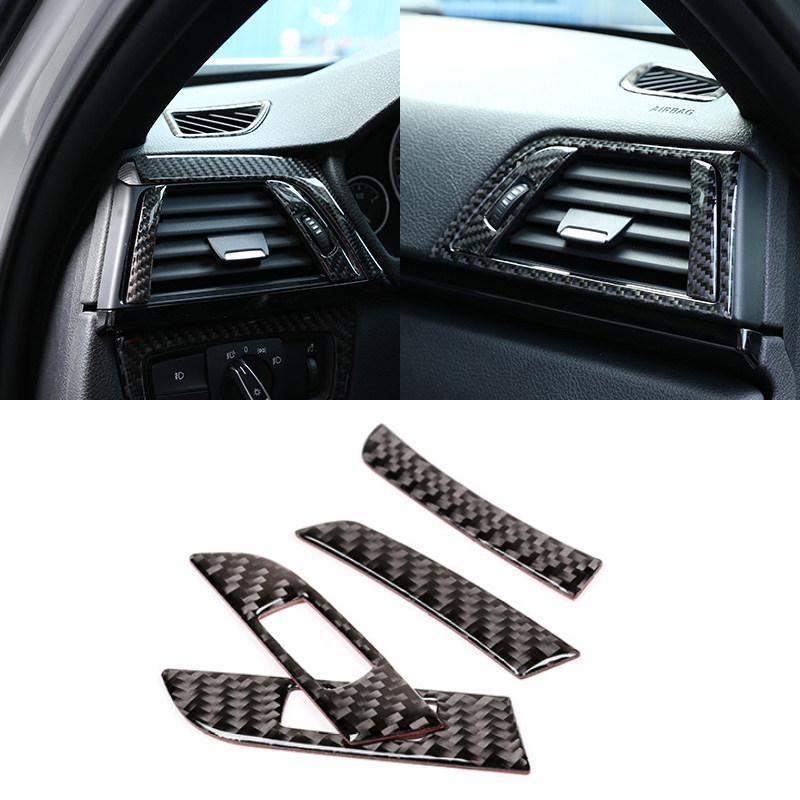 Real Carbon Fiber For BMW 3 4 Series F30 F32 2013-2018 Car Interior Center / Side Air Conditioning Air Outlet Vent Trim Cover