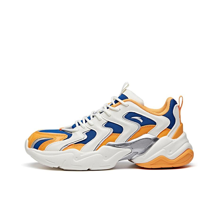 Anta Full-Featured Non-Slip Wear-Resistant Low-Top Dad Shoes Men Sneakers White Yellow Blue 112018882-3