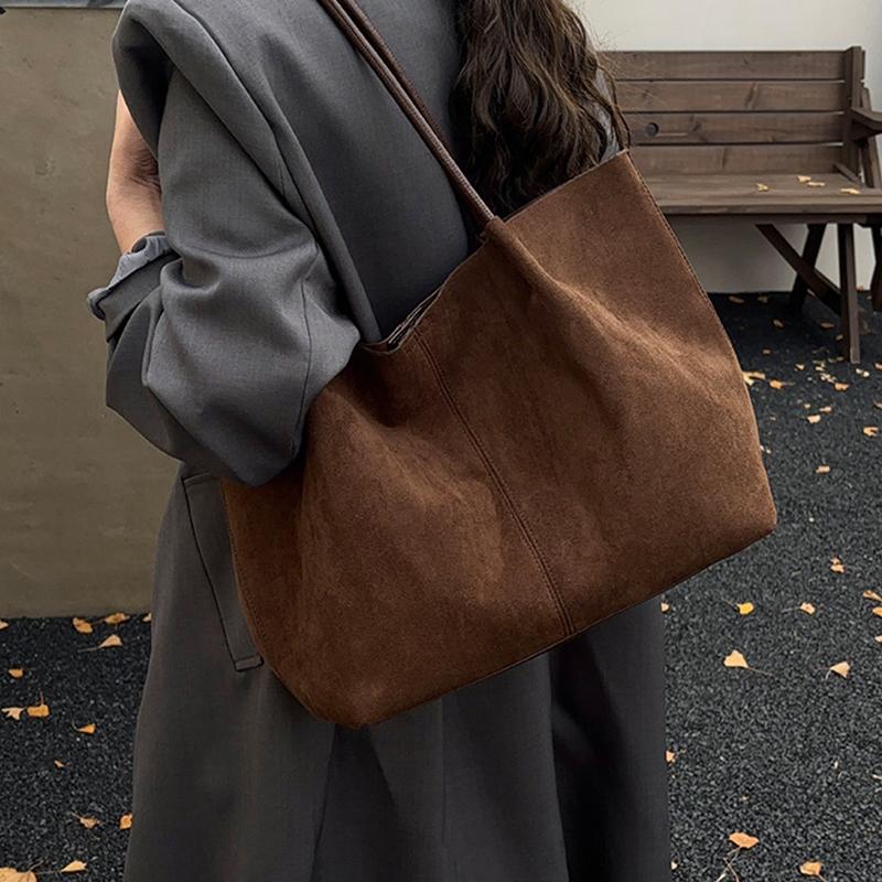 Jesień/Zima Nowa Retro Zamszowa Torba na Ramię Modna i Codzienna Damska Torba Codzienna do Dojazdów z Małą Torebką