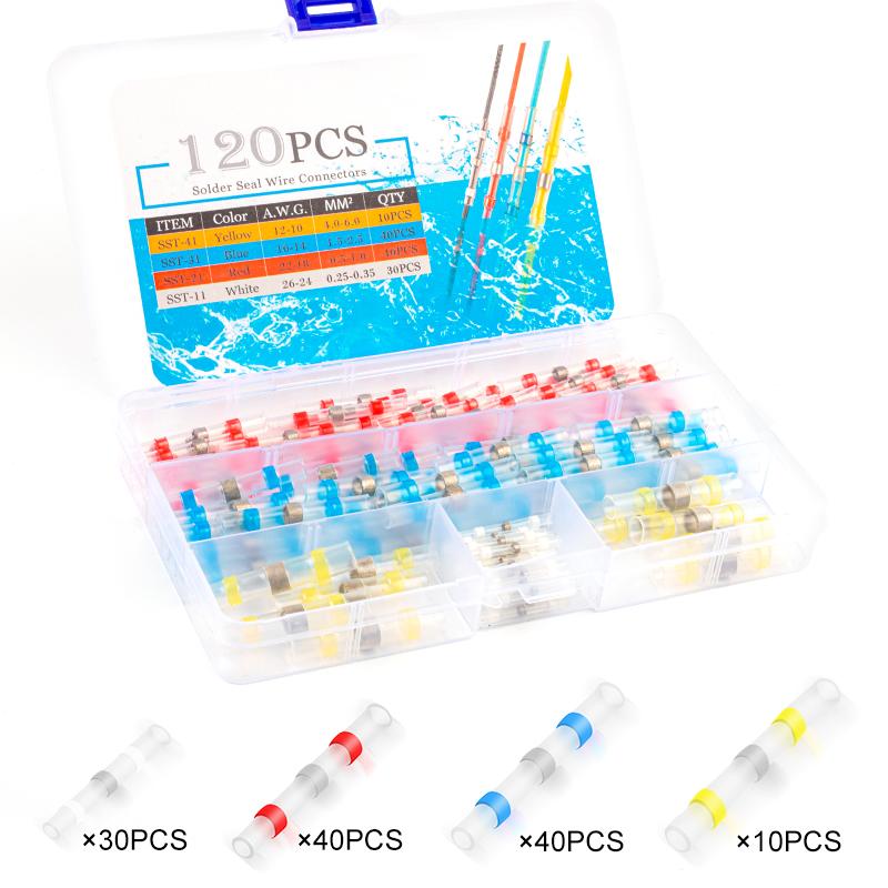 50-400 PCS Wire Connectors Solder Stick Wire Connector Insulated Solder Heat Shrink Waterproof Crimp Cable Terminals for Cable