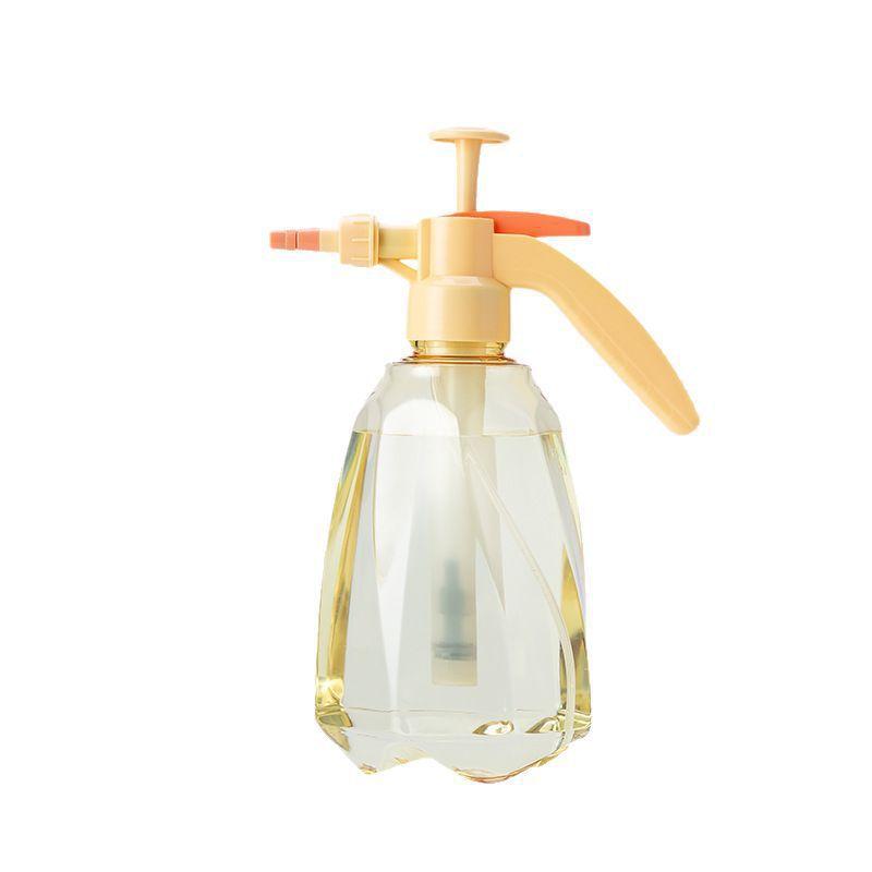Household pressure spray bottle for watering plants, cleaning, and other uses; a small, air-pressure spray bottle for gardening.