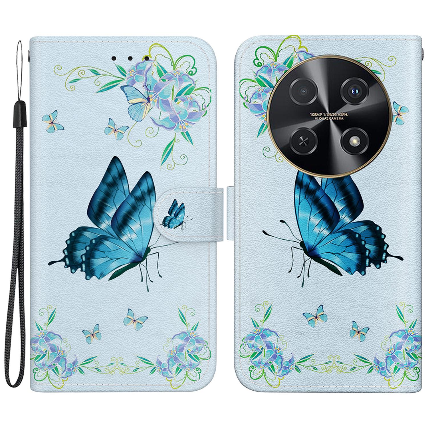 

For Huawei nova 12i 4G Wallet Case Pattern Print PU Leather Phone Cover B