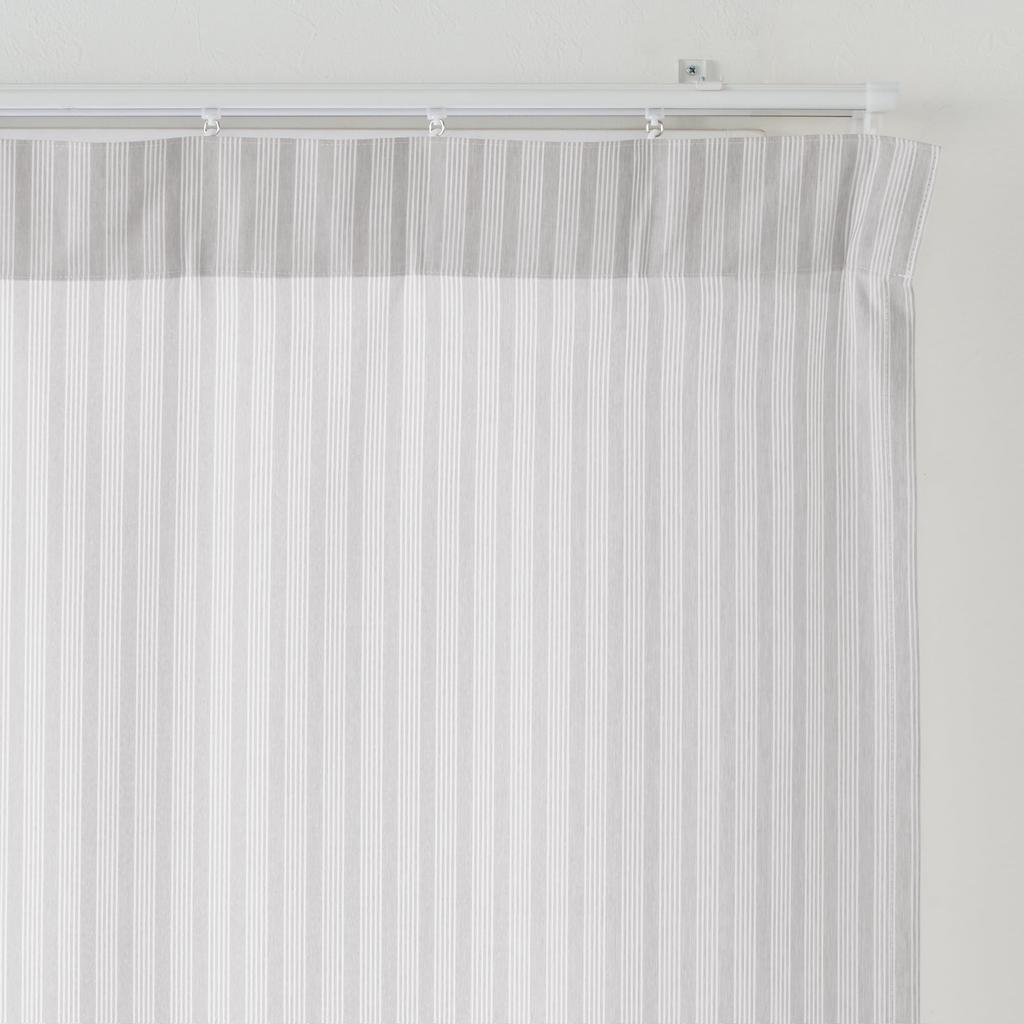 MUJI Recycled Polyester Yellow 100cm Wide X 178cm 84835643 Non-Pleated Curtains, Stripe, Long,