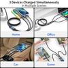 100W Super Fast Charging USB C Type 3 In 1 Data Cable With Light For IPhone Samsung Xiaomi Huawei Fast Charging Cords