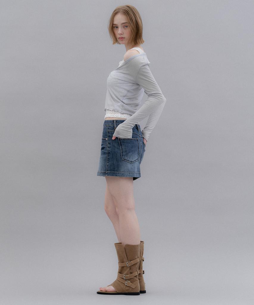 Aendeuel Deep V Long Sleeve - Grey