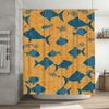 Fish School Orange Blue Shower Curtain Waterproof Fabric Bathroom Decor Custom Size Printing For Kids Bath Accessories Home De