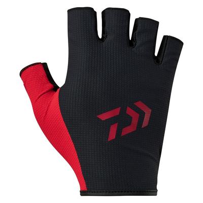 Daiwa Feuchtigkeitsableitende, schnell trocknende Handschuhe, 5-Finger-Schnitt, 25DG-6525, Schwarz, Mittel