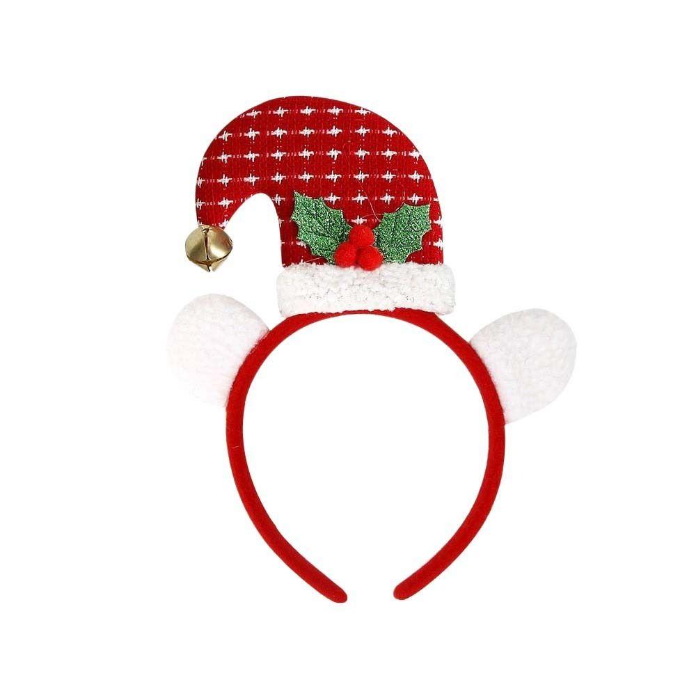 Plaid Christmas Hair Hoop Long Leg Christmas Cap Hair Bands Santa Claus Headband  Female/Girls