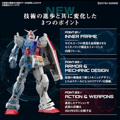 RG mobildrakt Gundam RX-78-2 Gundam Ver.2.0 1/144 skala fargekodet plastmodell