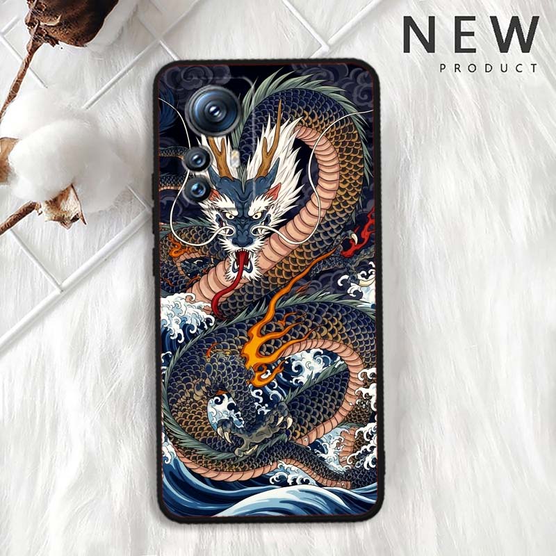 Fashion Dragon Illustration For Xiaomi Mi 15 14 13 13T 12 12T 12S 11 11i 11T Pro Ultra Lite 5G Black Soft Phone Case