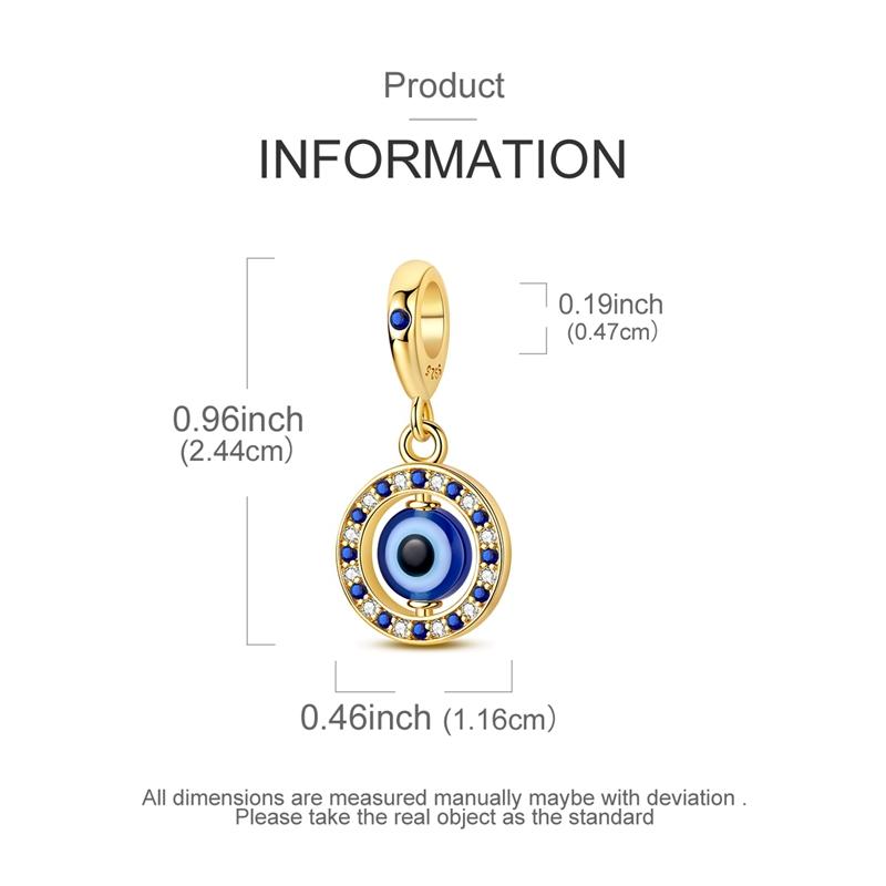 Copper Golden Rotatable Eyes Pendant Charms Jewellery Fit Original Bracelet Necklace For Women Diy Gift