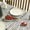 Christmas Snow Trees Grey Waterproof Tablecloth Holiday Party Decor Winter Xmas Kitchen Dining Tablelcoth Christmas Decorations