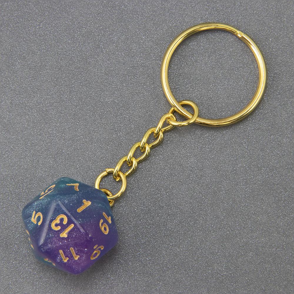 Galaxy D20 Dice Keychain Fashion Keyring Ornament Key Chain Pendant Men Kids Toys Gifts