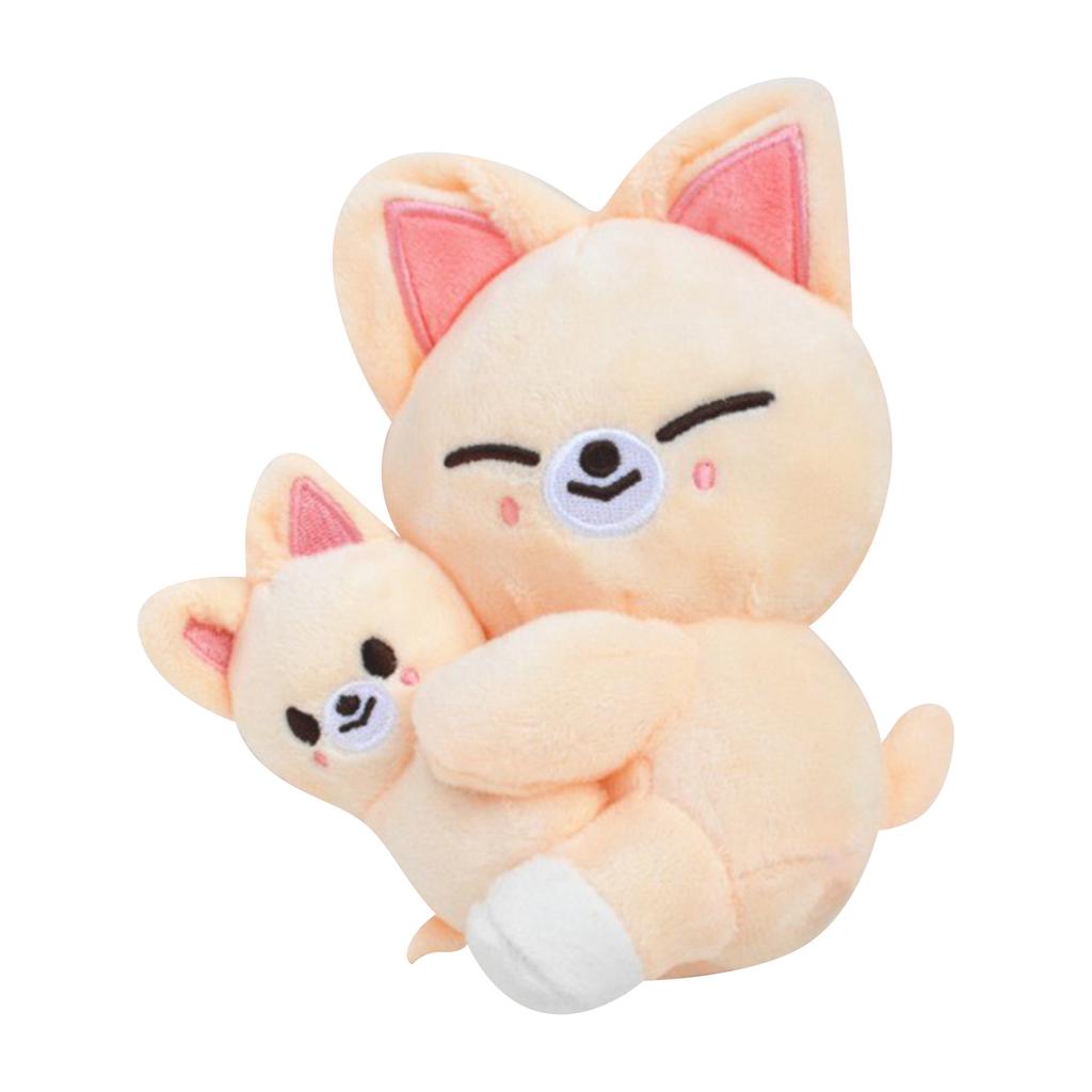 Soft Plush Toy Set Featuring Two Cute Animal Figures with Embroidered Facial Details and Huggable Design Suitable for All Ages