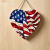 4th of July Suncatcher for Window Hanging Acrylic Stained Glass Heart/Eagle Ornament Patriotic Red White Blue Sun Catcher Panel for Memorial Day Decor