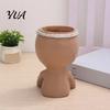 Artistic Sculpture Flower Pot Face Planter Pot, Cute Resin Head Vase for Succulents Flowers, Decorative Pots Unique Indoor Bedroom Desk Shelf
