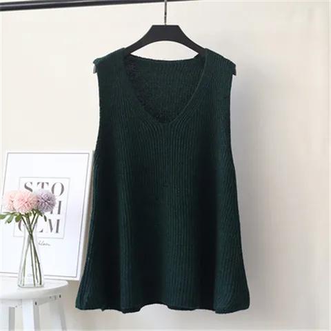 Maglione Pullover in Maglia da Donna per Primavera e Autunno Design Senza Maniche Scollo a V Maglia Sottogiacca