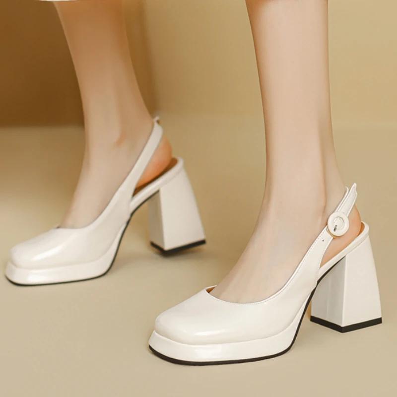 Slingbacks Sommer Damen Sandalen Mode Schwarz Weiß Pumps Schuhe Für Mädchen Elegant Hohe Absätze Hochzeitsschuhe Damen Große Größe