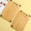 Bamboo Cutting Board Non-Slip Square Chopping Board for Meat Fruit Dough Dishwasher Safe Essential Kitchen Tool for Home Camping