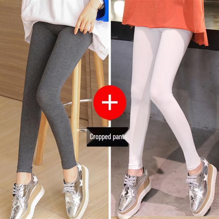Leggings da Yoga Neri Elasticizzati in Modal da Donna - Taglie Forti, Lunghezza 3/4, Sottili per Primavera & Autunno
