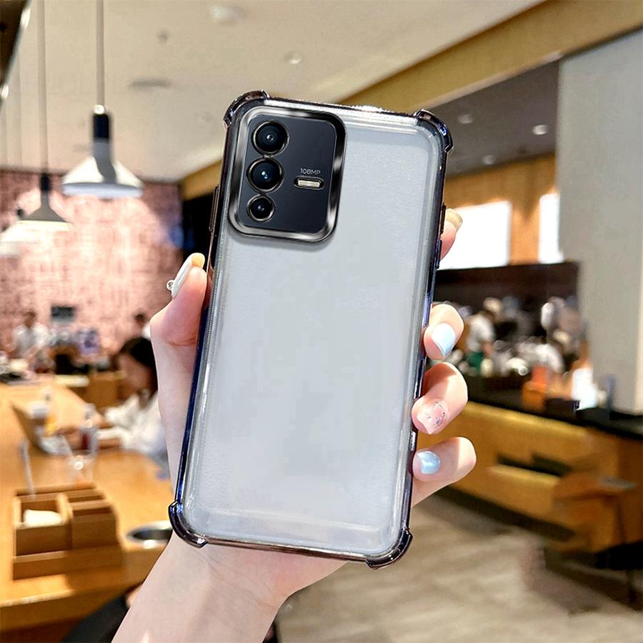 Shookproof Lens Case For Vivo V21 5G V23 V23e V25 Pro V27 V27e V29 V50 Lite V30 V40 SE V25e V29e V30e Plating Silicone TPU Cover