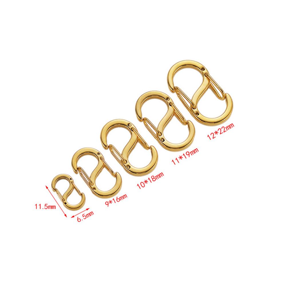 2PCs No Fade Gold Color Stainless Steel S Shape Buckle Spring Lobster Clasp Hooks Connector for Necklace Jewelry Making Findings