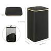 100L Slim Laundry Hamper with Lid Dirty Clothes Basket with Removable and Washable Inner Bag Foldable for Bathroom Bedroom Dorm