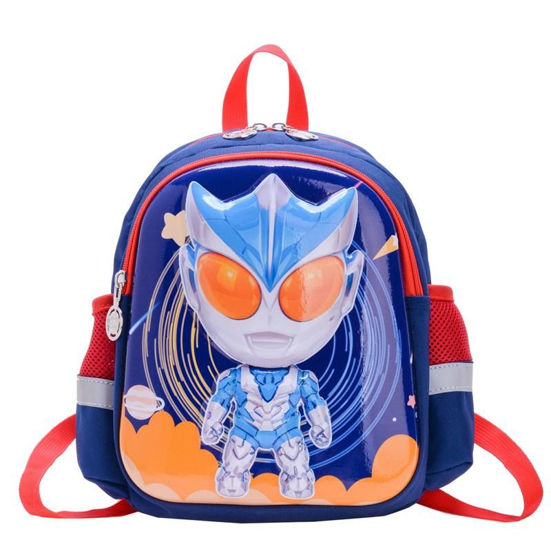 Kindergarten Primary School Students Schoolbag Cute Fun Cartoon Children S Backpack Color Contrast Anti-Lost Children S Bag темно-синий