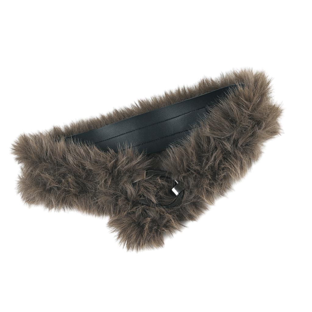 Plush Leather Patchwork Waist Belt Unique Styles Waistband Versatiles Wear Women's Fashion Accessory