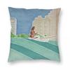 Surf Splash Waikiki Square Pillowcase Polyester Linen Velvet Pattern Decor Throw Pillow Case Room Cushion Case Wholesale X