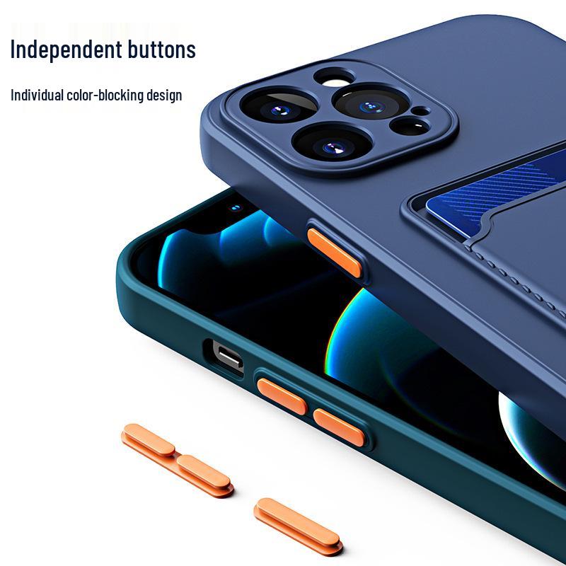 IPhone 17/16 Pro Max Kartenhalter-Hülle, Apple 15 Pro Colorblock Silikonhülle für iPhone 13/12.